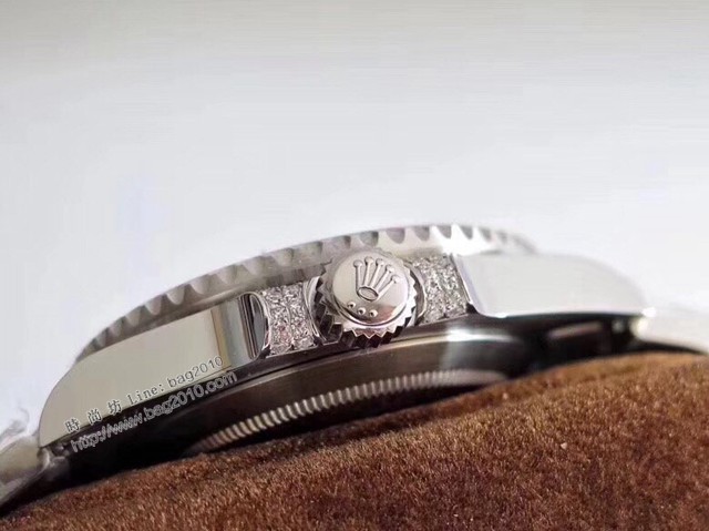 勞力士複刻手錶 SUB潛航者後鑲鑽定制版 Rolex高端男士腕表  gjs1936